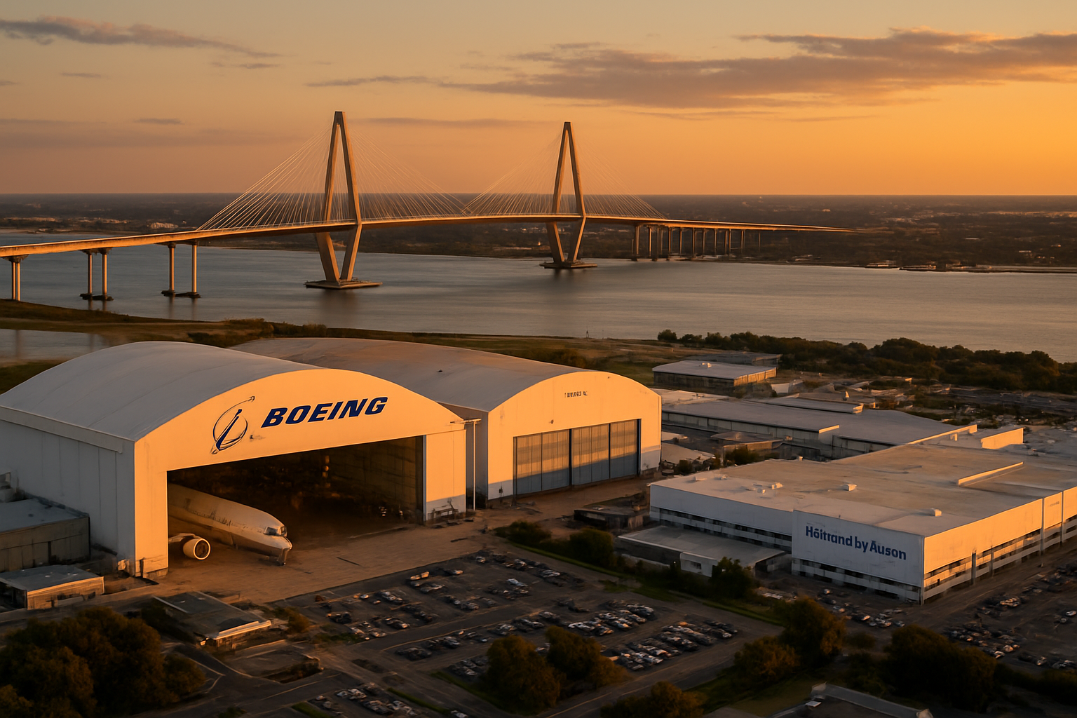 Florence, South Carolina manufacturing corridor at golden hour