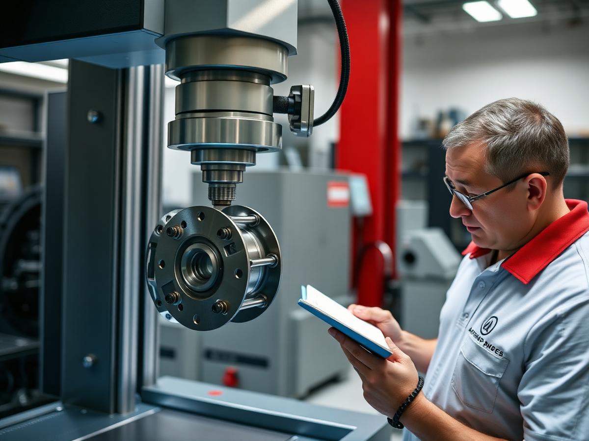 CMM inspection arm measuring a precision aerospace part