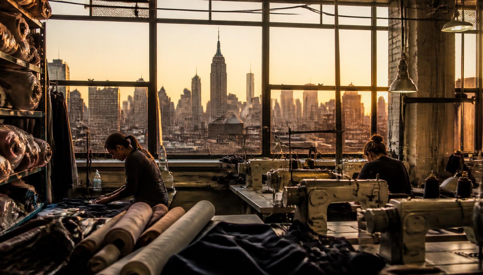 Newburgh, New York manufacturing corridor at golden hour