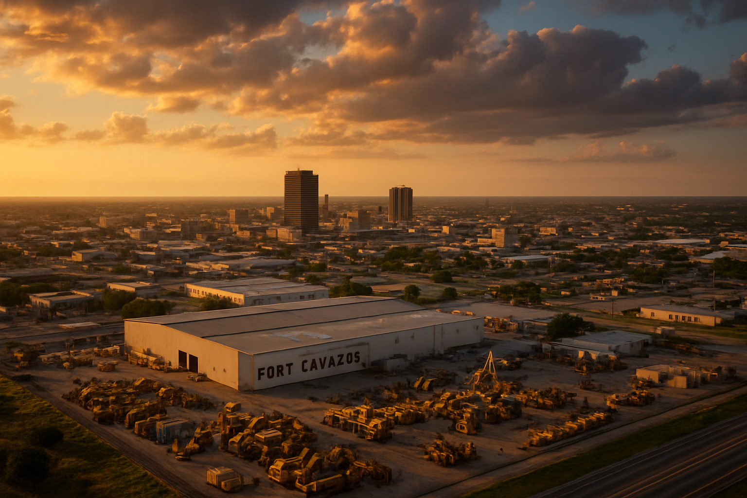 Killeen Texas manufacturing corridor at golden hour