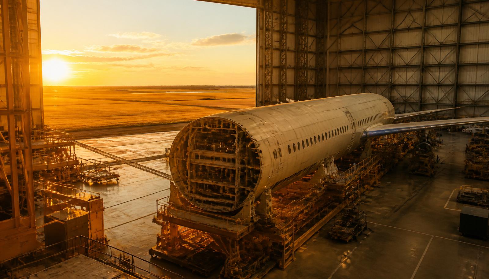 Topeka, Kansas manufacturing corridor at golden hour