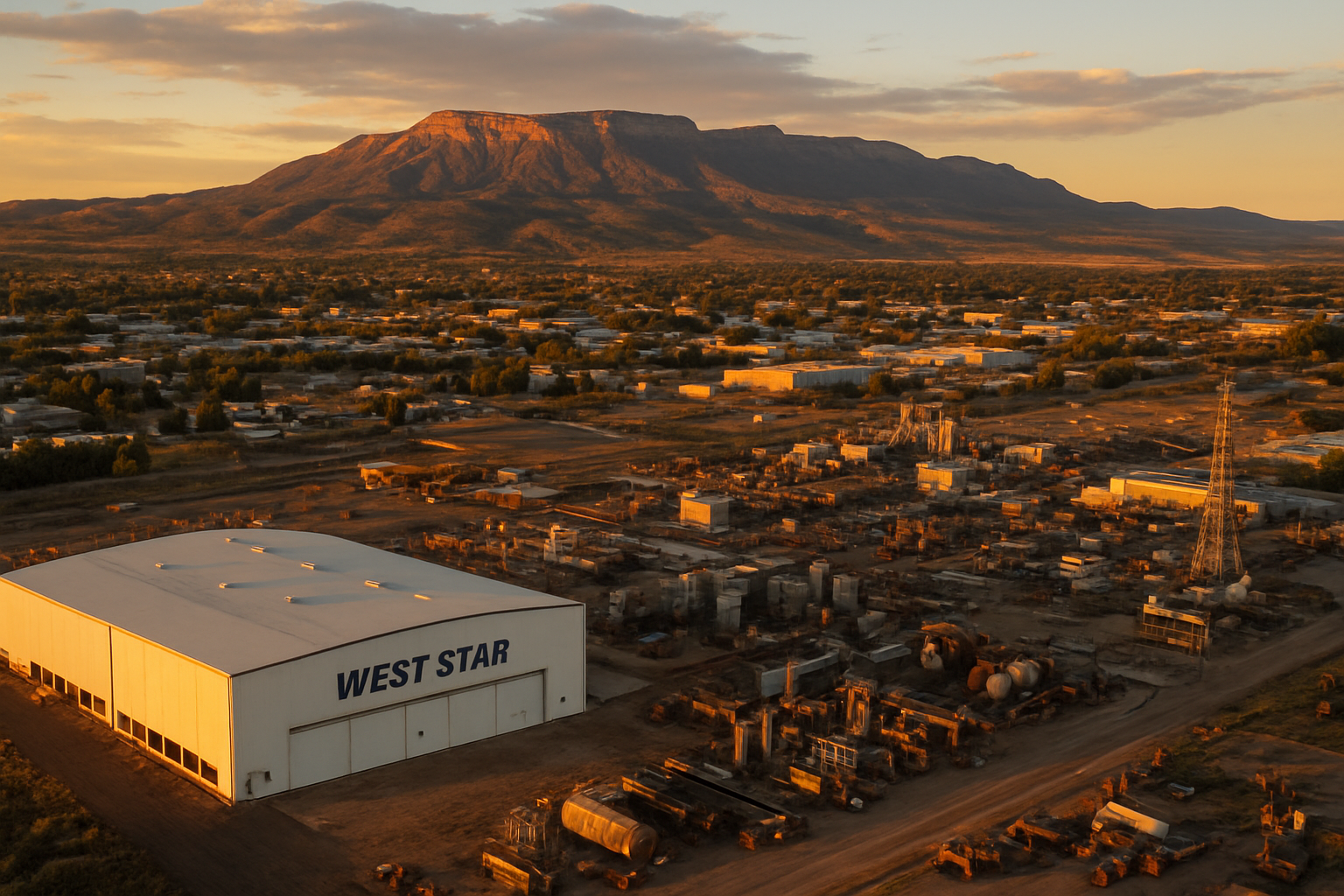 Grand Junction Colorado manufacturing corridor at golden hour